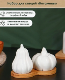 Набор для специй солонка перечница на подставке