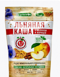 Каша льняная "Эльфа" 300г. с яблоком и корицей